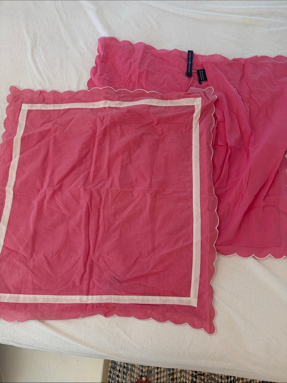 Pink Scalloped Edge Decorative Pillow Euro Shams-Madison Matthews